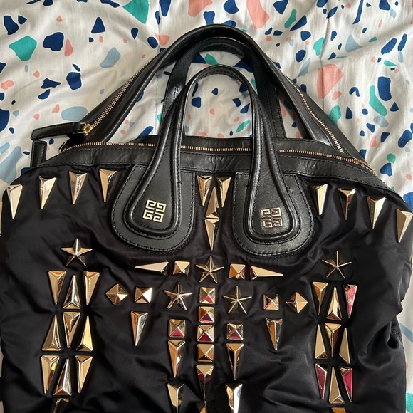 Givenchy Nightingale Studded Nylon and Leather Medium Bag - Picture 10 of 11